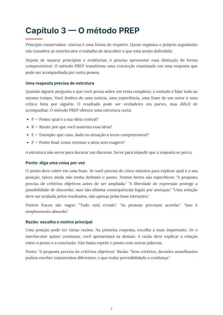 Página do capítulo 3, O método PREP