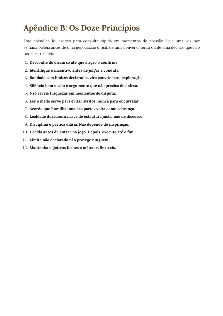 Página do Apêndice B com os Doze Princípios